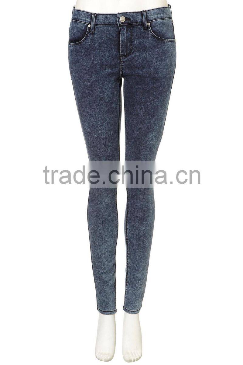 High quality stone washed women sexy skinny demin pants
