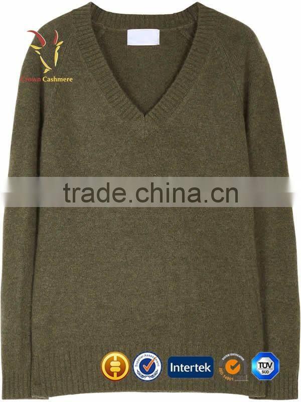Women Cashmere V Neck Pullover Sweater Knitting Pattern