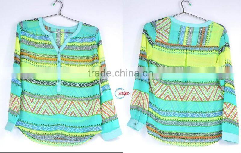 digital print lady blouse sweater