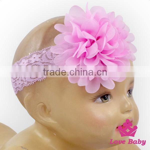 FDK265 Lovebaby Best Selling Plastic Flowers Lace Bandage Fancy Girls Accessories Headbands