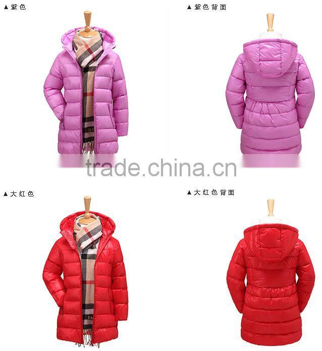 wholesale custom high quality girls long duck filled winter waterproof&windproof warm down coat