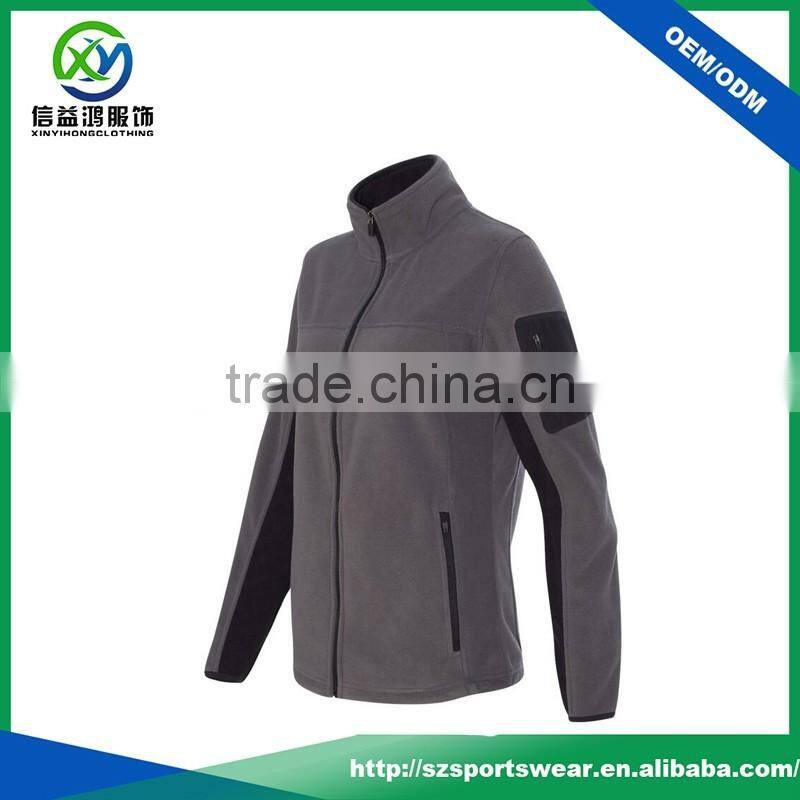 OEM high quality micro fleece soft shell women golf jacket with sleeve zip pocket