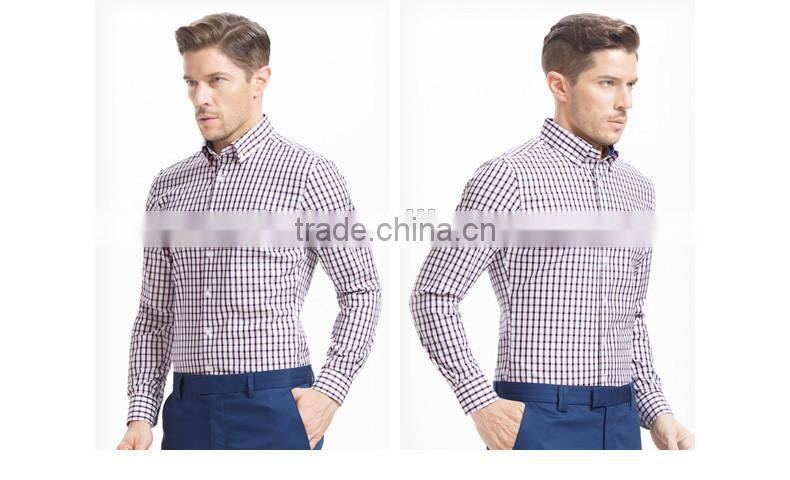 High quality classic check pattern free size wrinkle free shirt for business man
