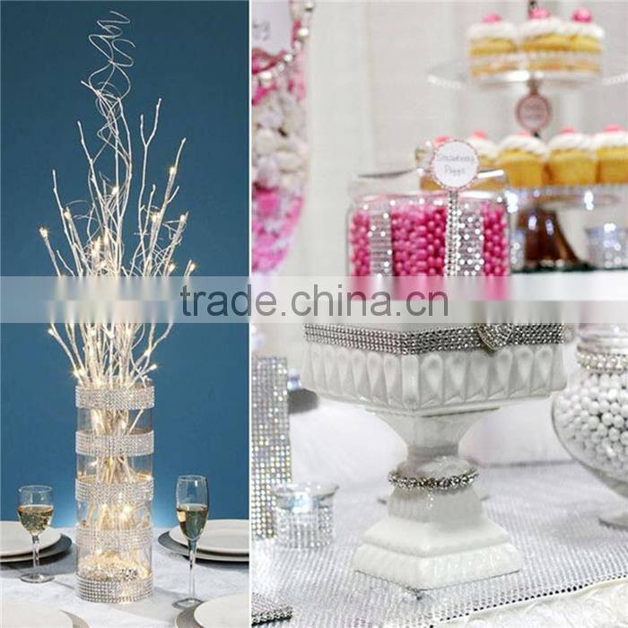 Plastic Mesh Jewelry Rhinestones Red Round 12cm