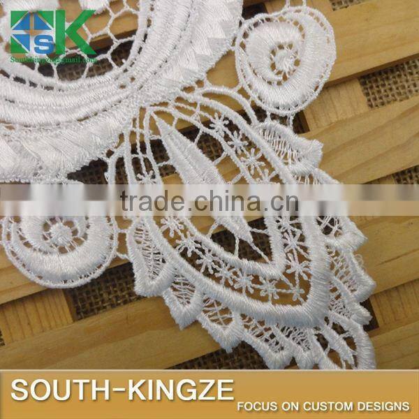 New crochet collar Beautiful Milk White Fabric Flower Venise Lace Sewing Applique DIY Craft soluble lace collar Ladies