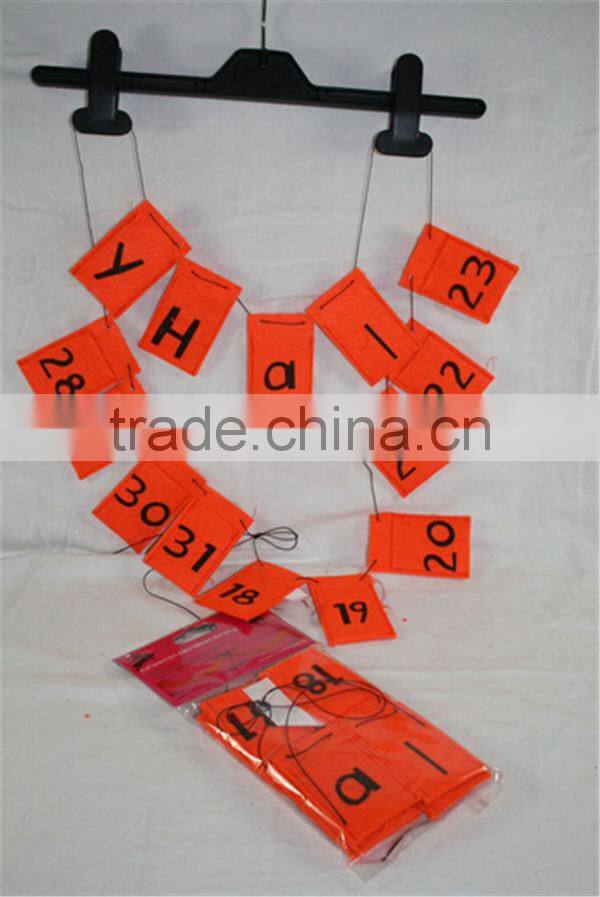 Orange felt "Happy Halloween" 18th-31st October Halloween Advent Calendar countdown Garland/treat bunting