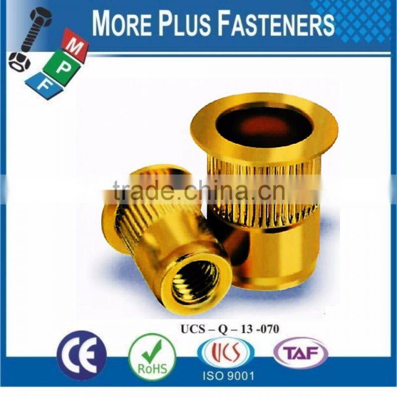 Made in Taiwan Brass Material Open Close End with Flange Bery Nuts