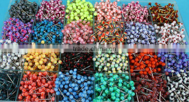 Hot Print Uv Acrylic Barbell Tongue Ring Piercing Body Jewelry Manufacturer