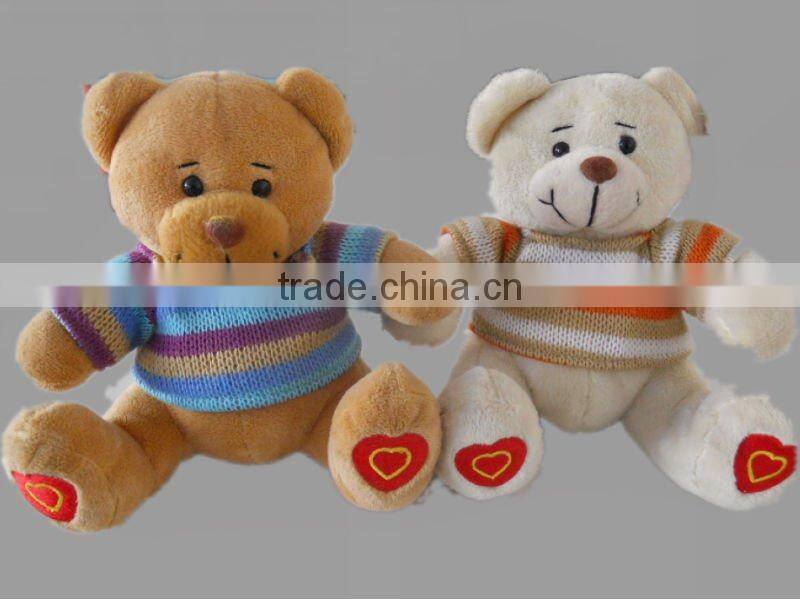 yangzhou soft toy factory supply plush bear toy wearing T-shirt