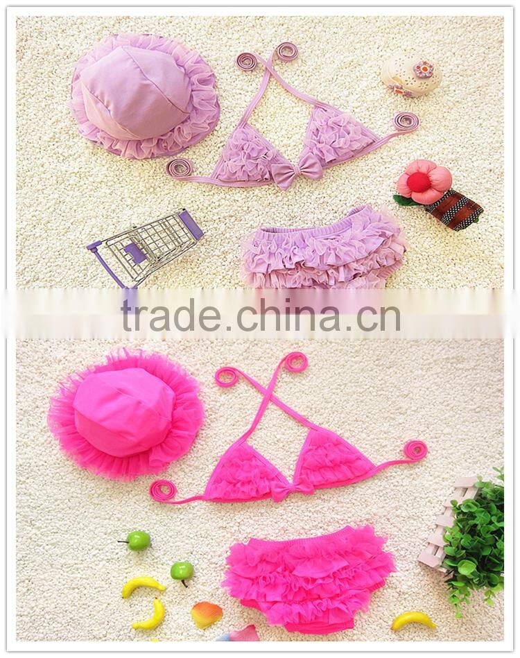 Hot sale 2017 summer kids girls bikini swimwear