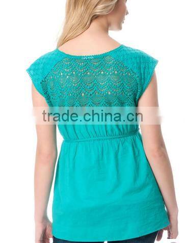 Short Sleeve Tie Front Maternity Top, fashion blouses for pregnant, pregnant clothes