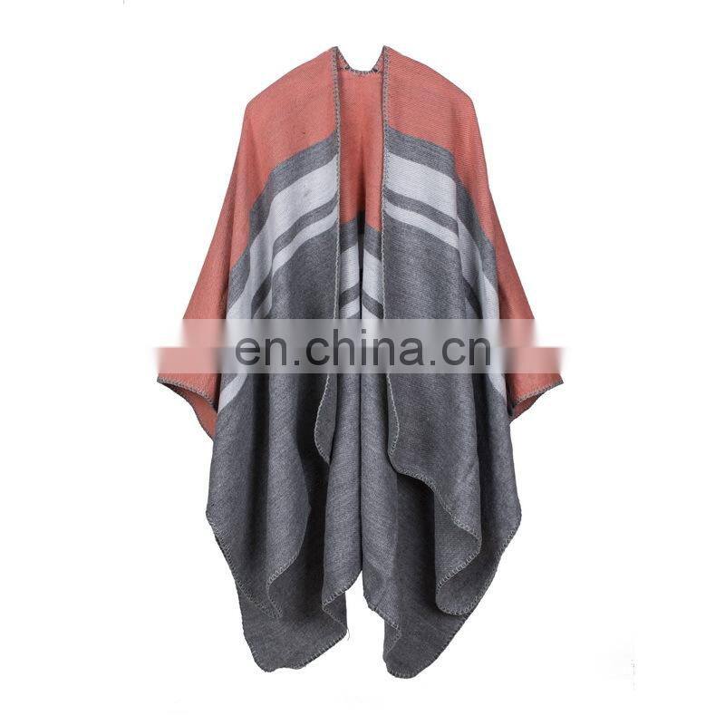 Ms. Bar Europe Cashmere Shawl Reversible Long Cloak