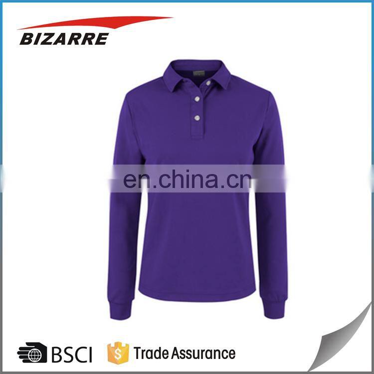 custom logos long sleeve cool dry polo shirts with great price