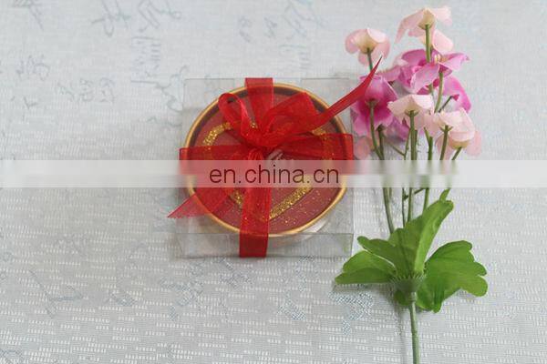 Silver glitter Heart design Valentine's day tea light candle