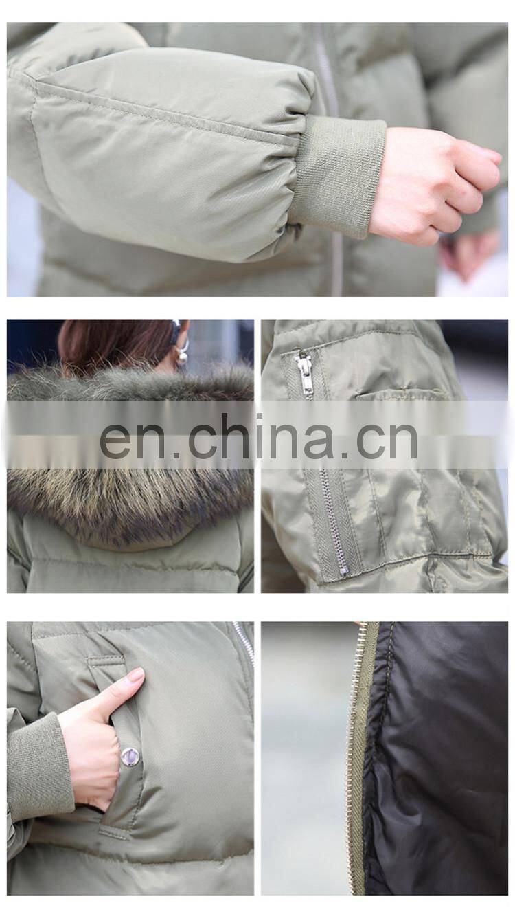 2017 Hot Selling New Design Women Real Big Raccoon Fur Collar New Down Coat