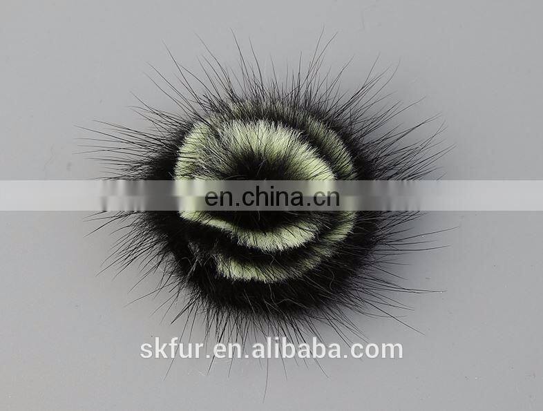Fluffy and cute factory price mink or fox fur flowers