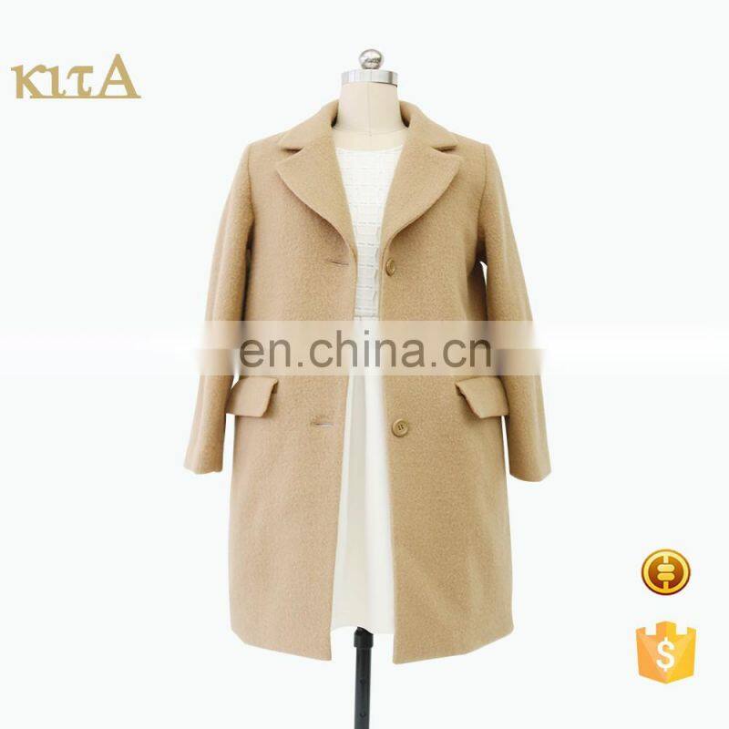 Fashion women winter wool coat with long sleeves