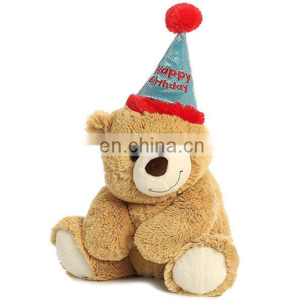 Beautiful Kids Happy Birthday LED Night Light Stuffed Soft Plush Toy Custom Teddy Bear