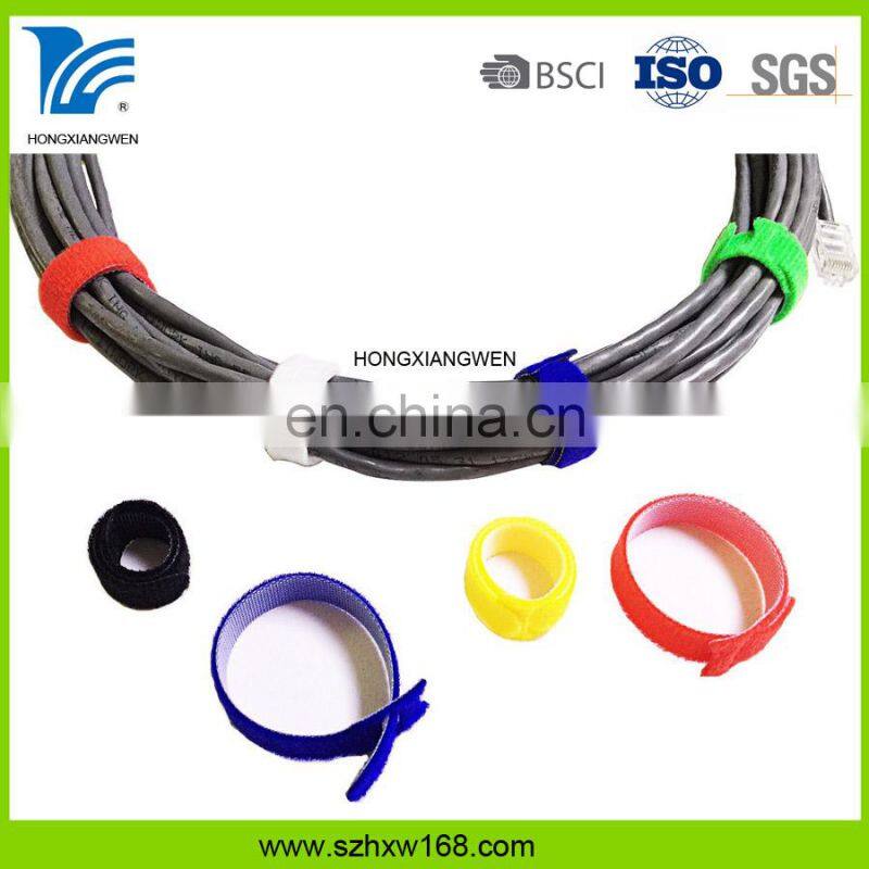 Loop and hook magic cable tie strap with buckle 	nylon hook and loop cable tie