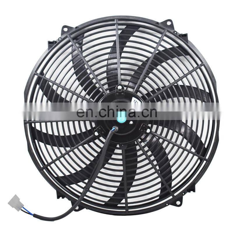 16"ELECTRIC RADIATOR FAN HIGH 3000 CFM THERMOSTAT WIRING SWITCH RELAY KIT BLACK