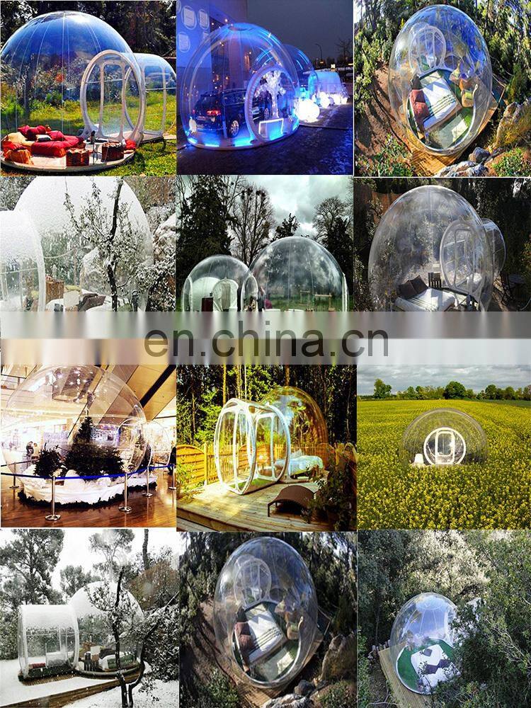 Outdoor Advertising Inflatables transparent inflatable camping bubble tent with  tunnel