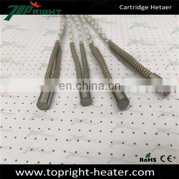 Cartridge heater heating rod with fiber glass wire or pure nickle wire electric heater