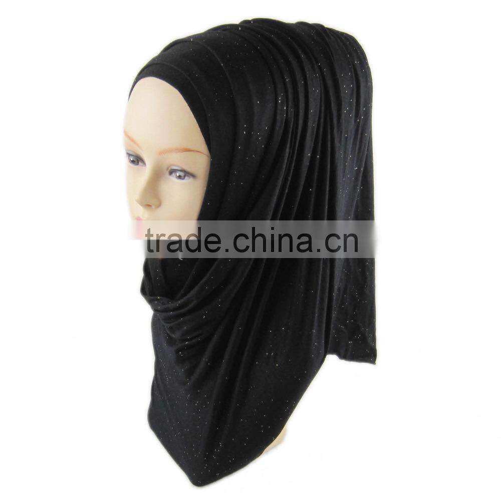 S178 new style shimmer little sequin jersey HIJAB women's rectangle muslim scarf