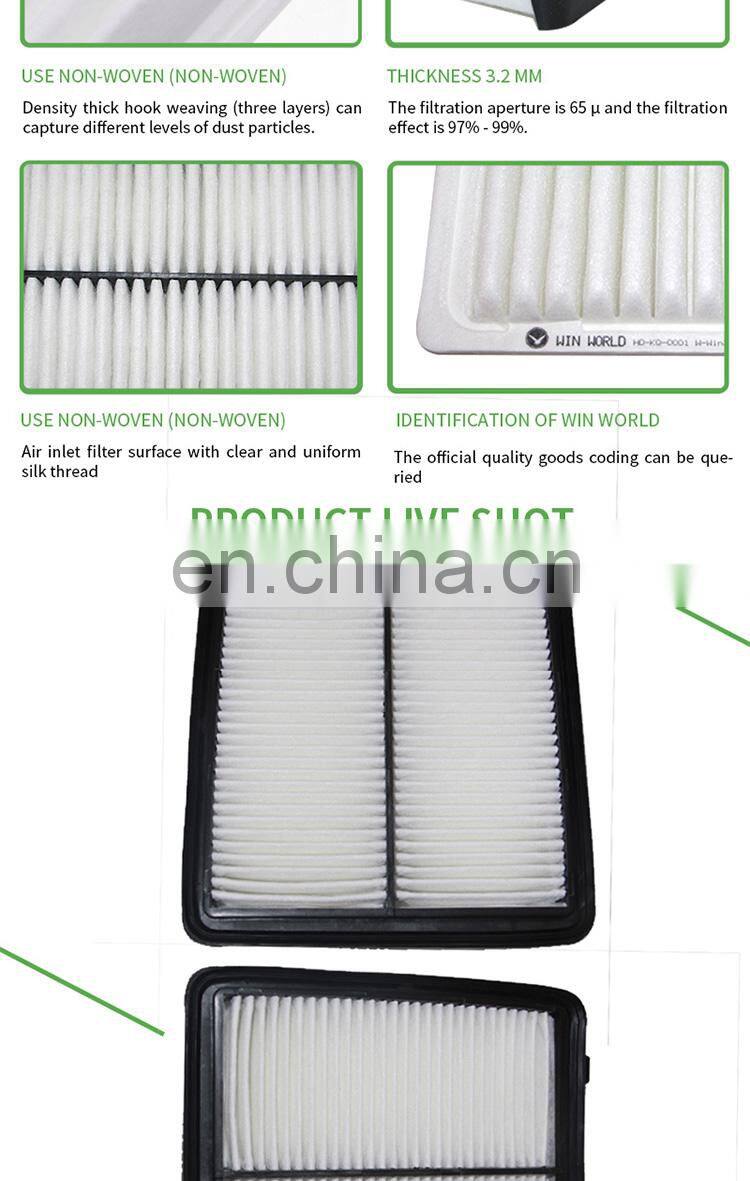 High Efficiency Best Quality Win World Auto Car Air Filter 17801-21030
