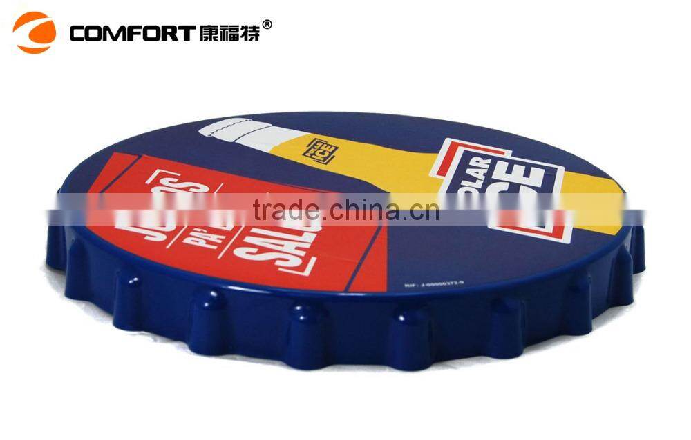Plastic beer cap shaped serving tray