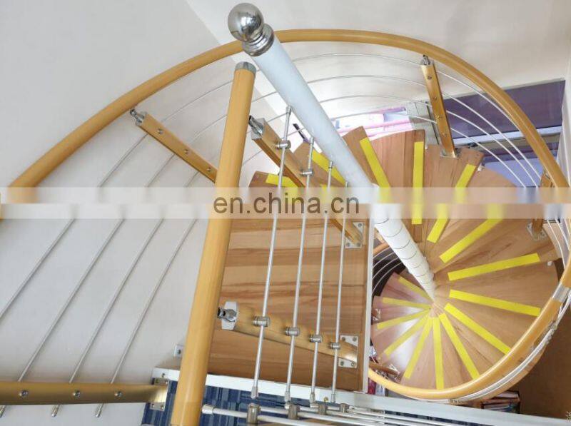 Staircase manufacturer unique design wood treads residential small spiral stair