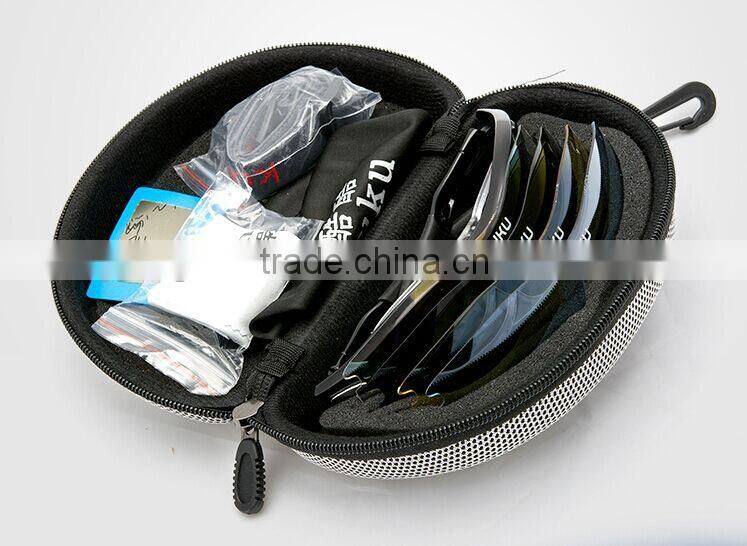 2015 Hot popular sunglasses set black frame rainbow lens anti-UV400 outdoor sports glasses with 4 extra lenses