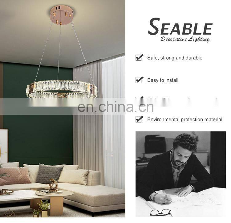 Luxury Style Indoor Decoration Living Room Dining Room LED Crystal Pendant Lamp