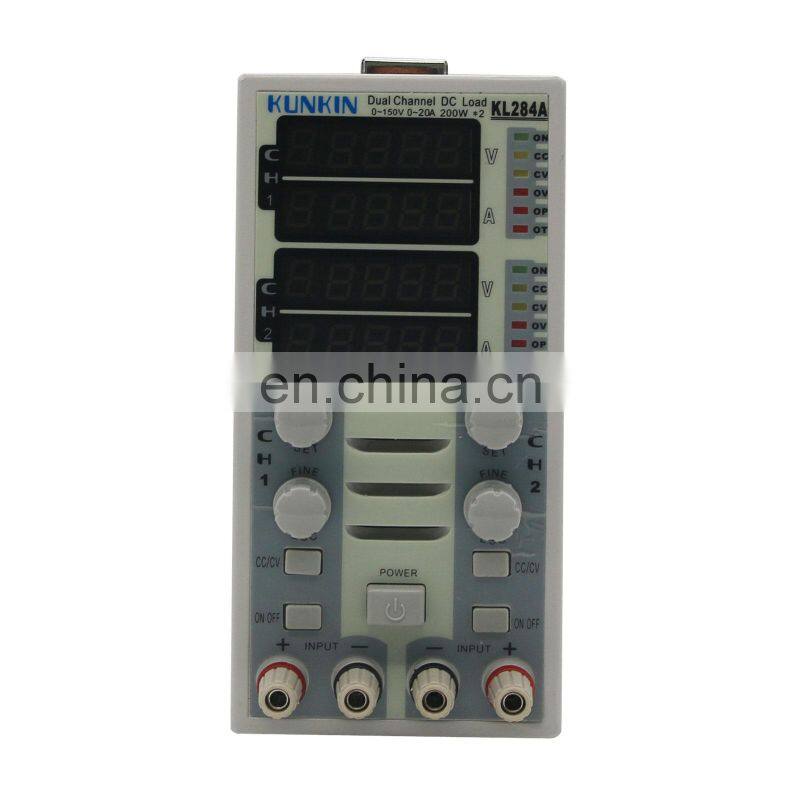 KL284A 110V/220V 400W 0-150V Dual Channel LCD DC Load Electronic Load Instrument