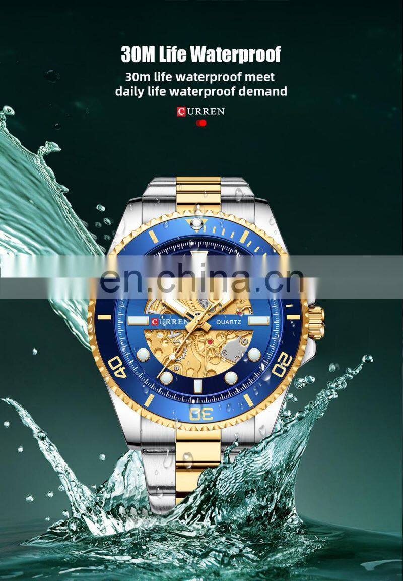 CURREN 8412 Men Watch Fashion Stainless Steel Quartz Casual Date Business Male Wristwatches