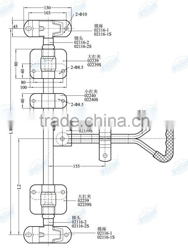 163932 Truck lorry body door latch types