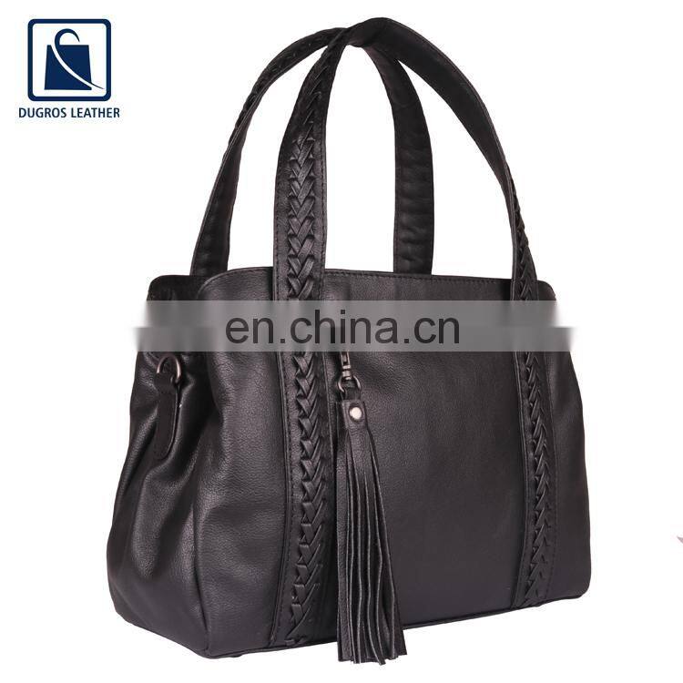 Luxury Pattern Top Selling Eye Catching Design and Zip Closure Type Stylish Women Genuine Leather Handbag