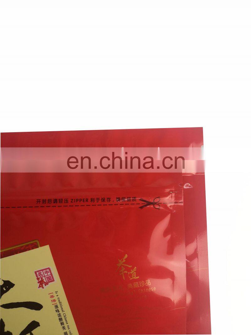 Food Grade Heat Seal Plastic Stand Up Pouch Zip Lock Tea Bag