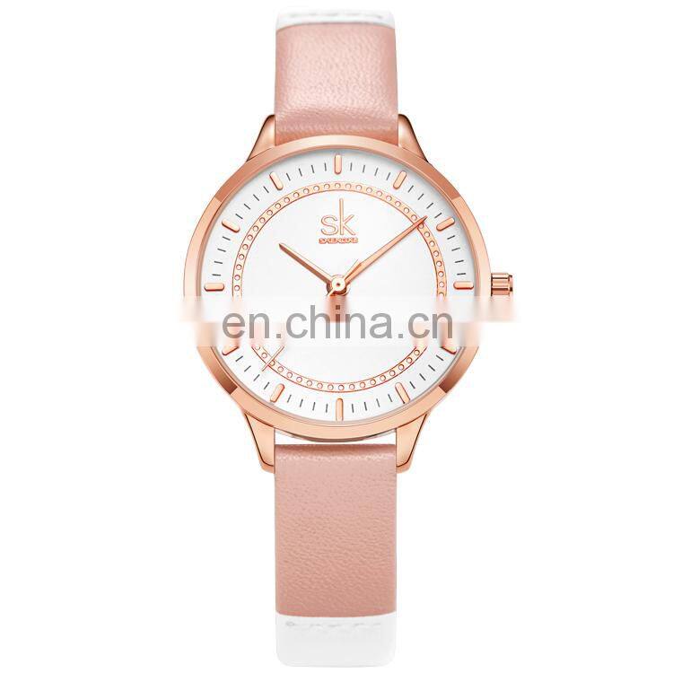 SHENGKE New Trending Female Watches K9026 Simple Dial Design Women Watches Girls Chic Wristwatch