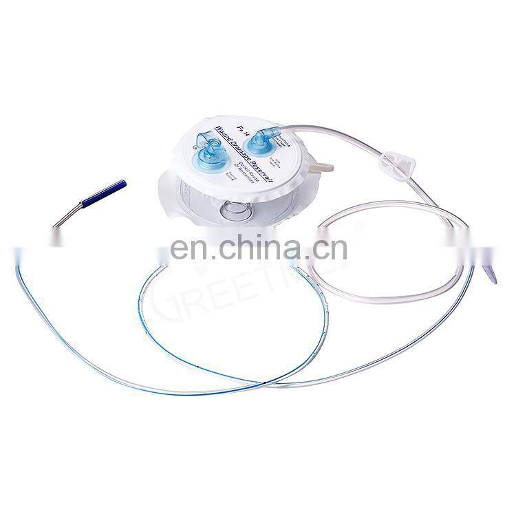 Disposable spring sterile silicone suction 400ml closed wound drainage reservoir system