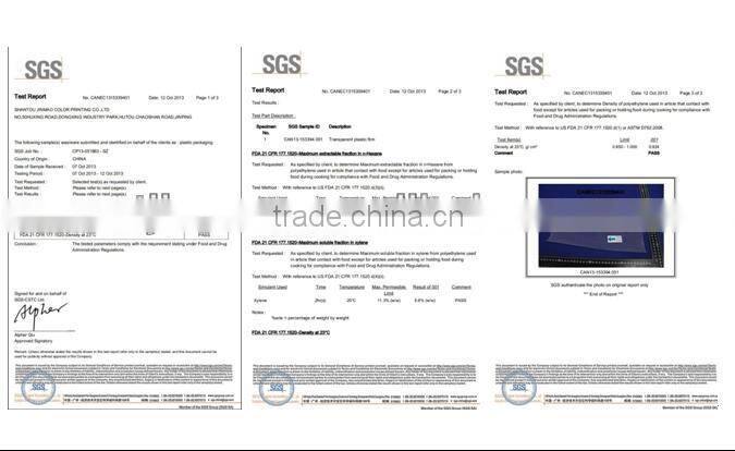 Custom printed plastic bags heat seal with zipper