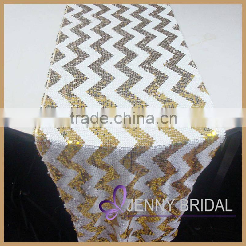 SQN74E For restarunt wholesale cheap chevron sequin table runner