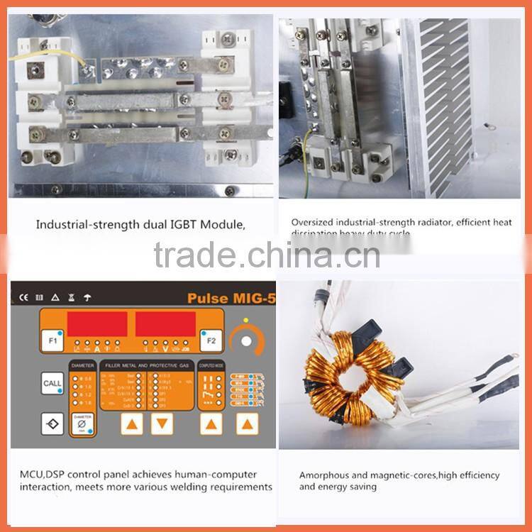 IGBT DC Inverter three phase high frequency heavy duty synergic CO2 gas tig/arc/mig/mag twin pulse aluminum welding equipment