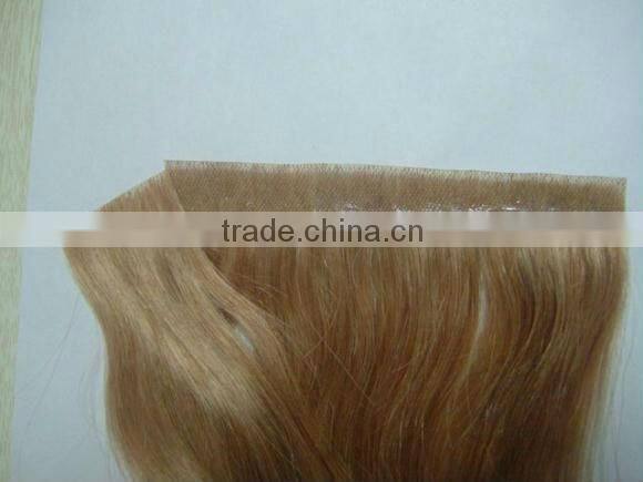 18" remy straight skin hair tape hair extensions tape weft PU weaving remy human hair pu skin weft