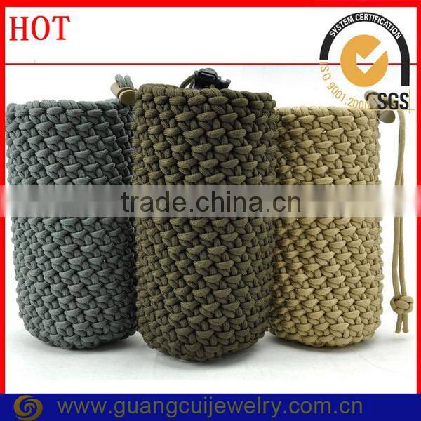 Fashion parachute rope woven outdoor emergency survival bottle shrink wrap sleeves