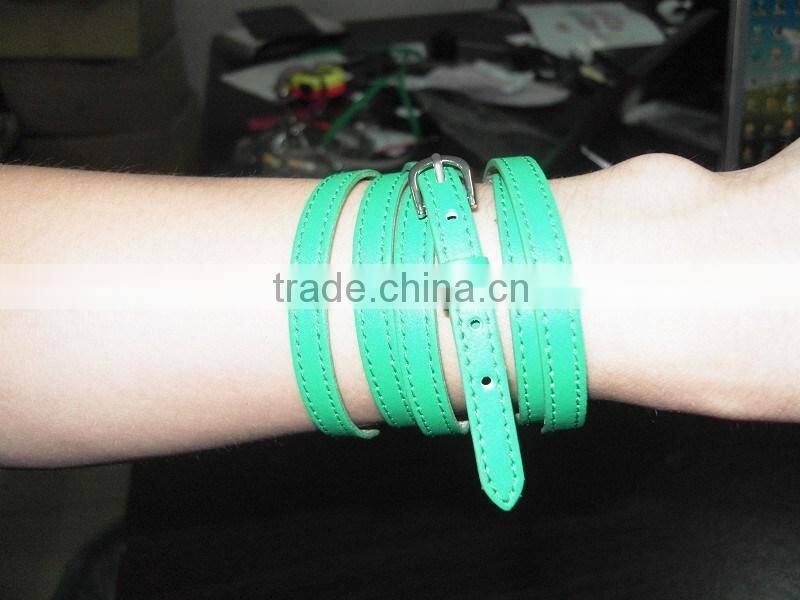 Green Real Leather Wristbands