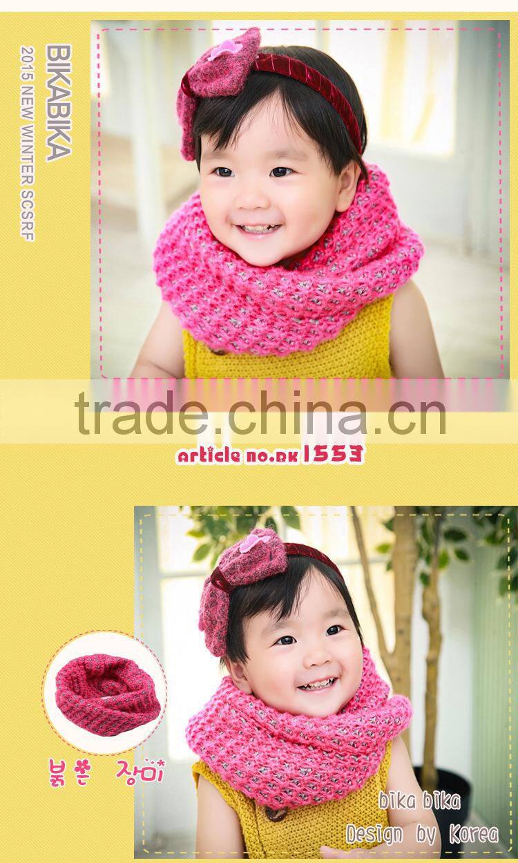 Fashion Boys Girls Autumn Winter Acrylic Knitted Circle Loop Baby Kids Neck Scarf