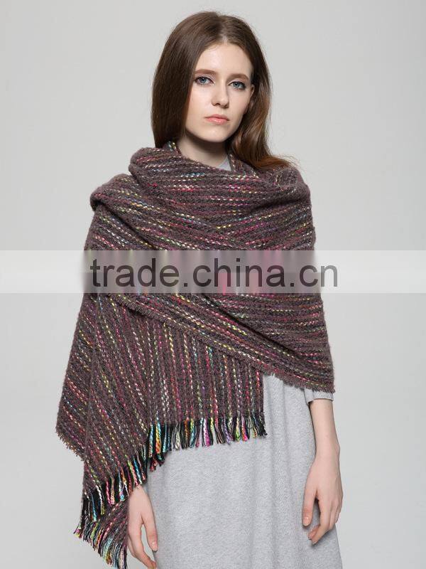 Wholesale New Winter Colorful Striped Fashion Ladies Cashmere Scarf