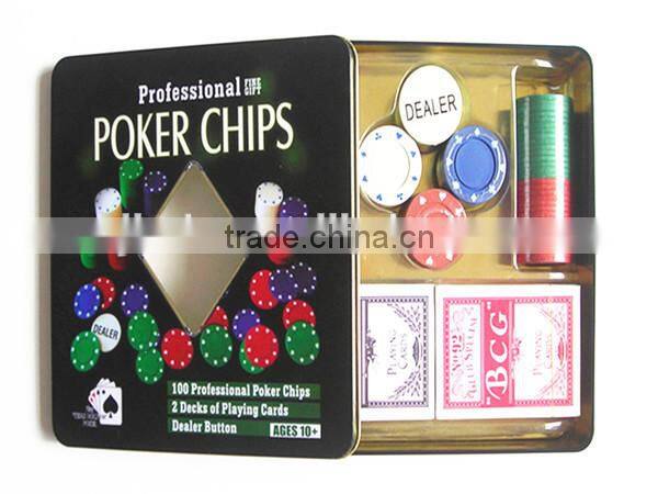 professional playing card,poker set 100 pcs in metall case