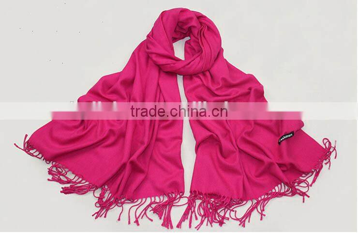 New Winter Fashion Tassel Solid Color Plain Ladies Cashmere Scarf