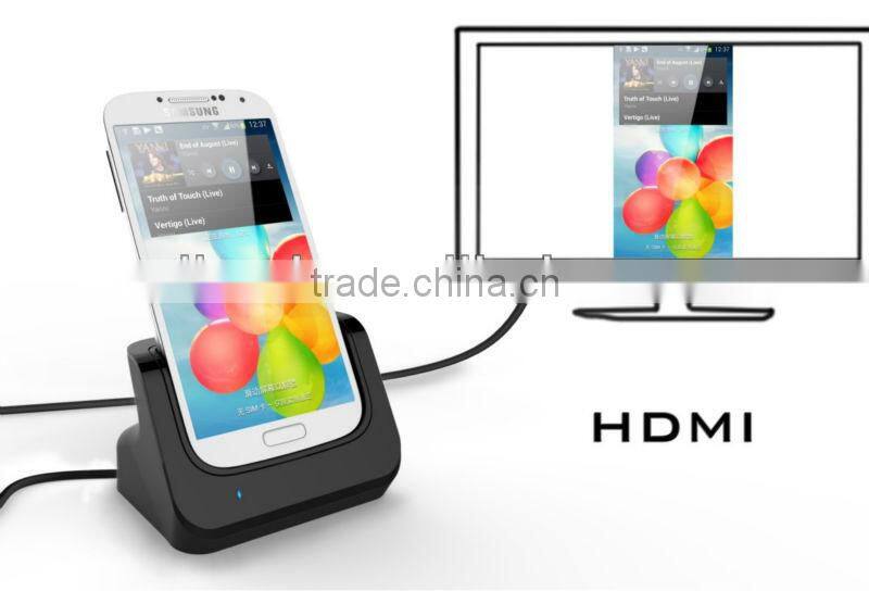 2in1 HDMI Cradle charger for Samsung S4 compatible with/without case